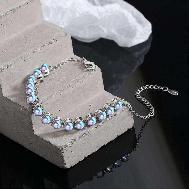 Wholesale Bracelet Copper Personality Ring Synthetic Colorful Moonstone OLY-BT-XZS009
